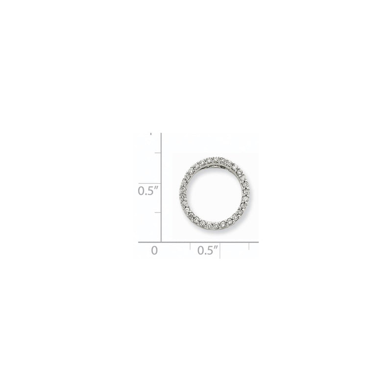 14k White Gold Real Diamond Circle Pendant
