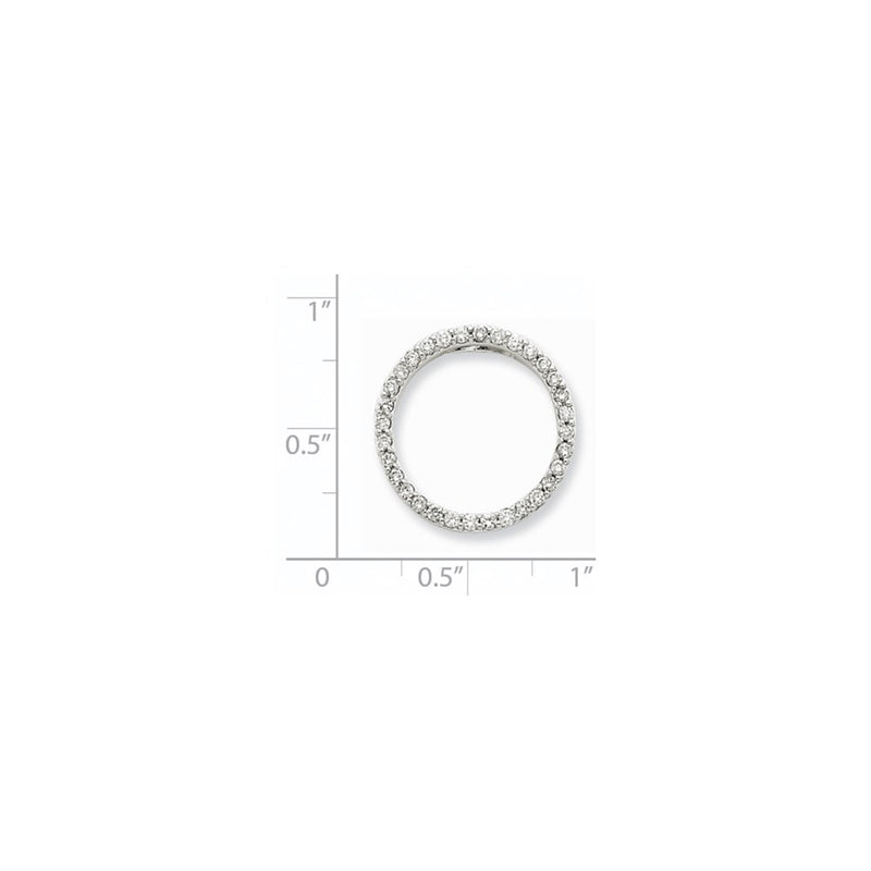 14k White Gold Real Diamond Circle Pendant