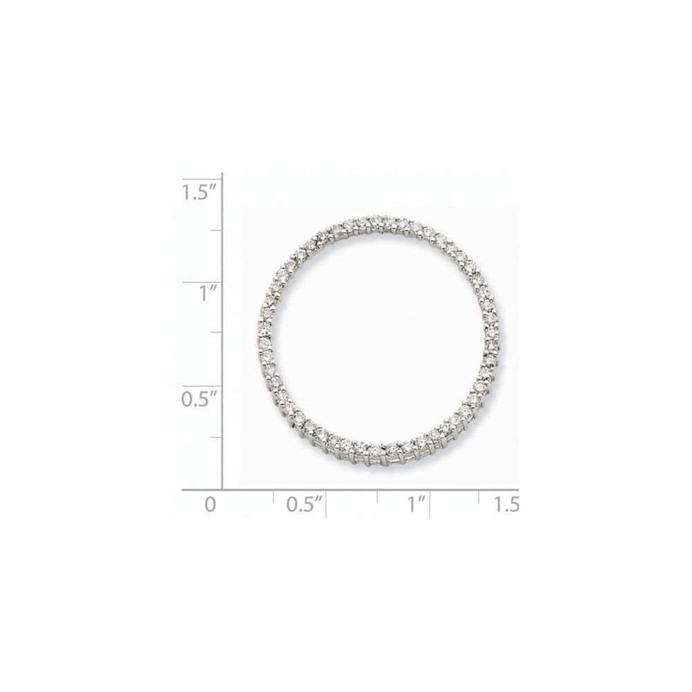 14k White Gold Real Diamond Circle Pendant