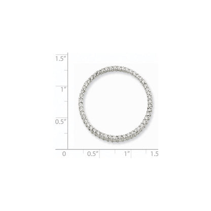 14k White Gold Real Diamond Circle Pendant