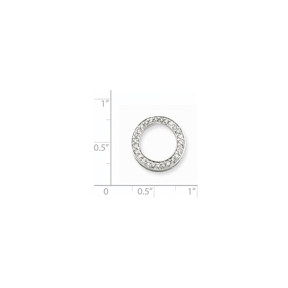 14k White Gold Diamond Circle Pendant