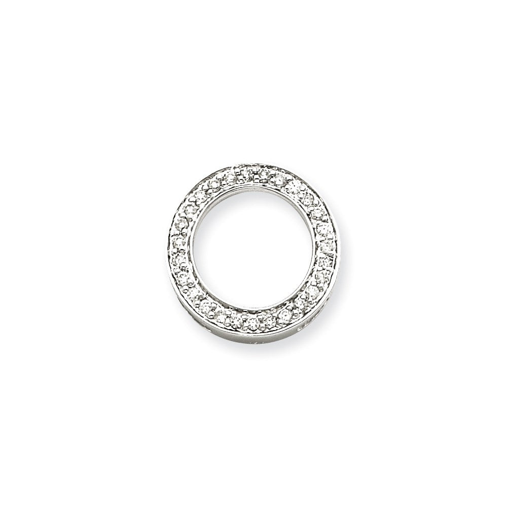 14k White Gold Diamond Circle Pendant