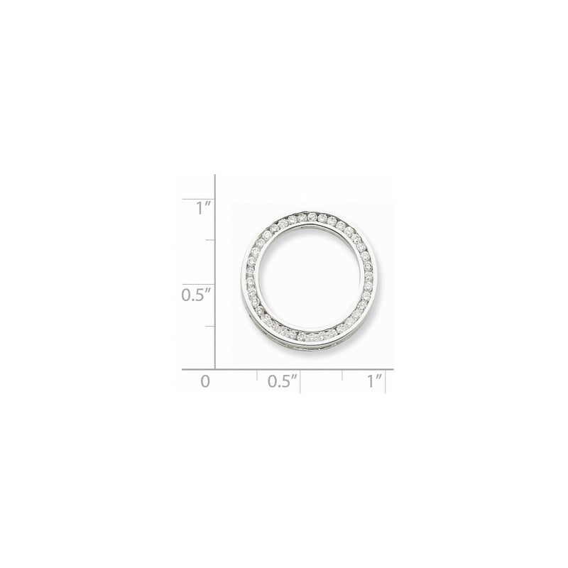 14k White Gold Real Diamond Circle Pendant