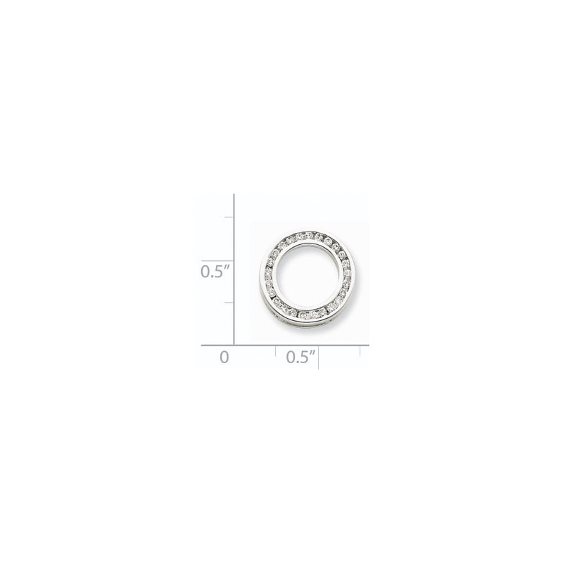 14k White Gold Real Diamond Circle Pendant