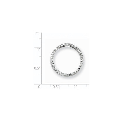 14k White Gold Real Diamond Circle Pendant