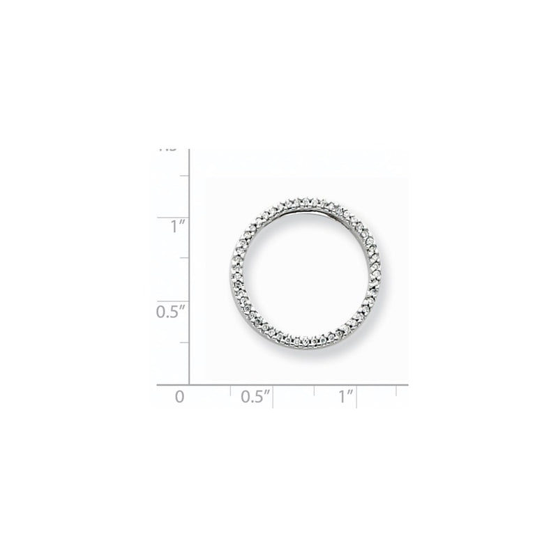 14k White Gold Real Diamond Circle Pendant
