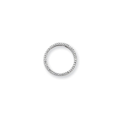 14k White Gold Real Diamond Circle Pendant