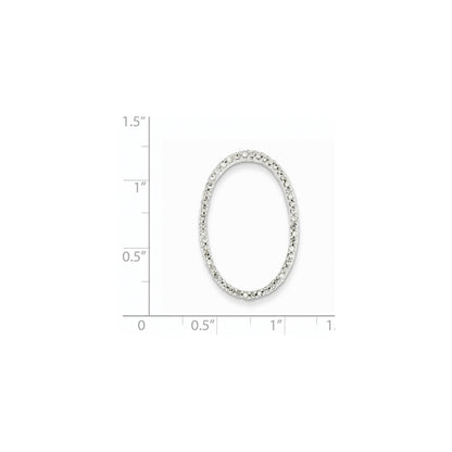 14k White Gold Real Diamond Oval Pendant
