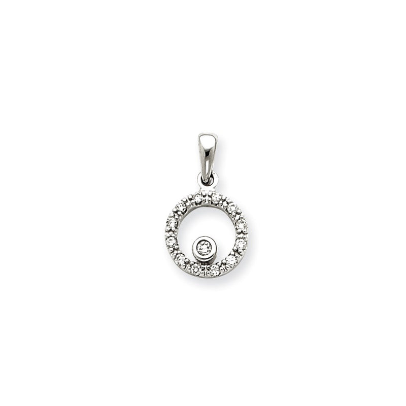 14k White Gold Real Diamond Pendant