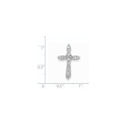 14k White Gold Diamond Cross Pendant