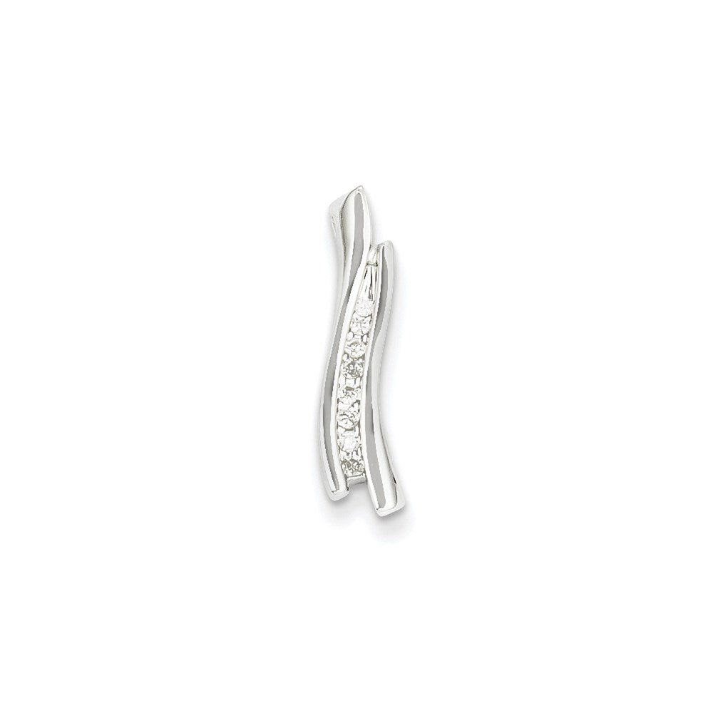 14k White Gold Real Diamond Journey Chain Slide