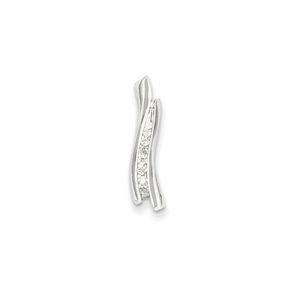 14k White Gold Real Diamond Journey Chain Slide