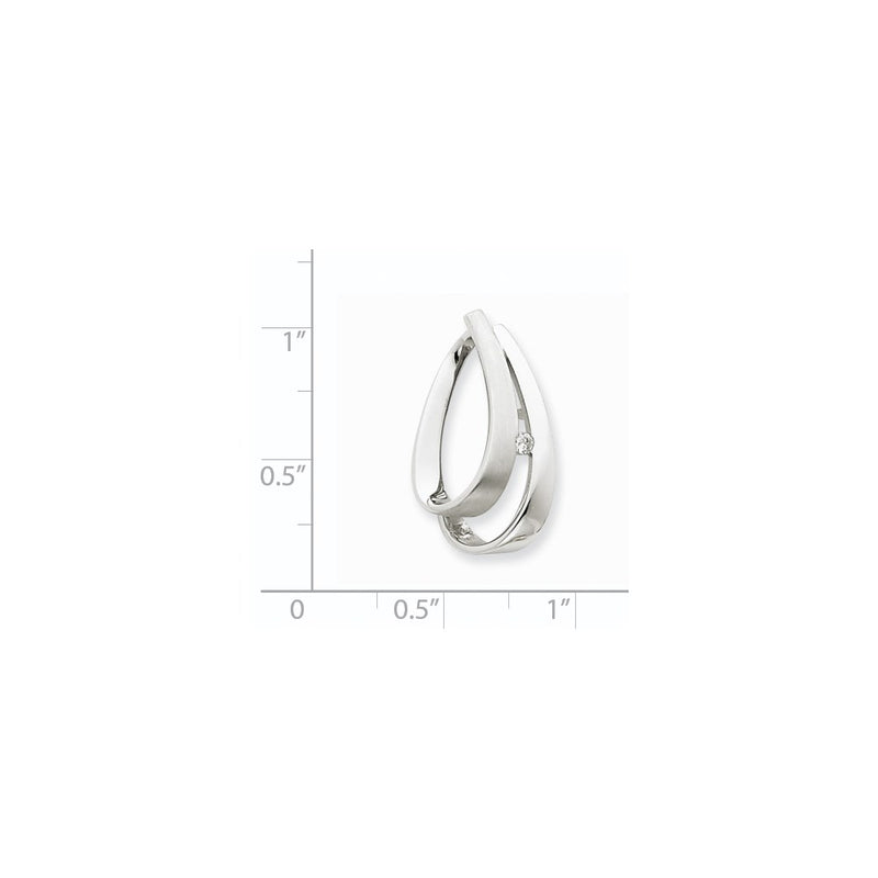 14k White Gold Real Diamond Pendant