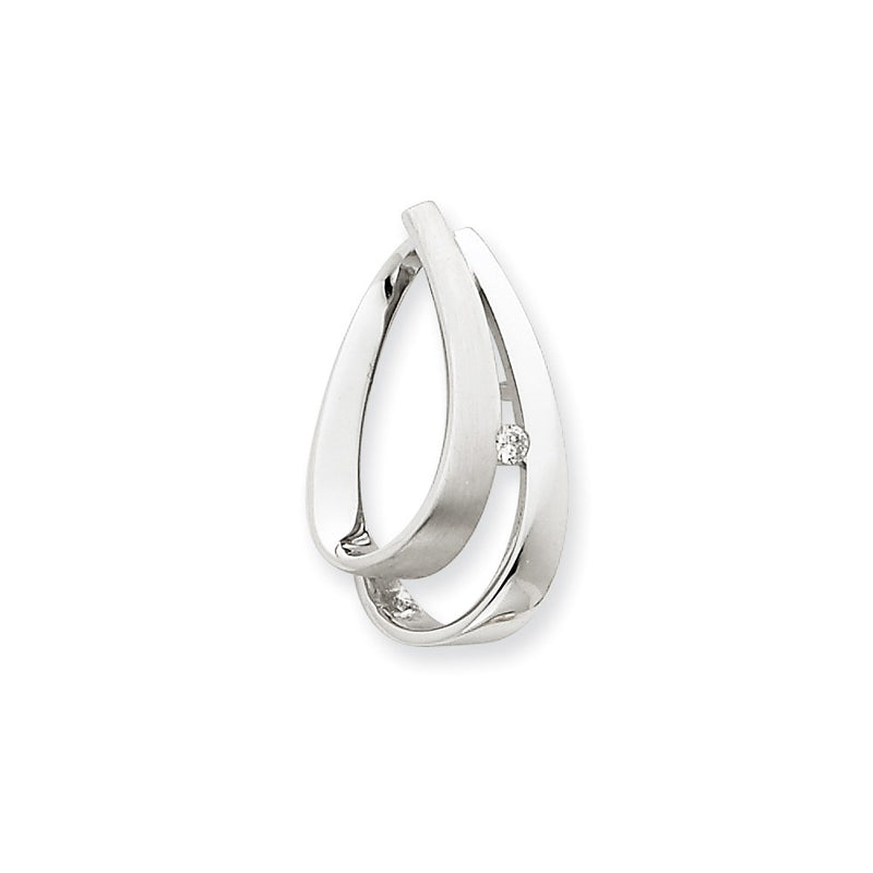 14k White Gold Real Diamond Pendant