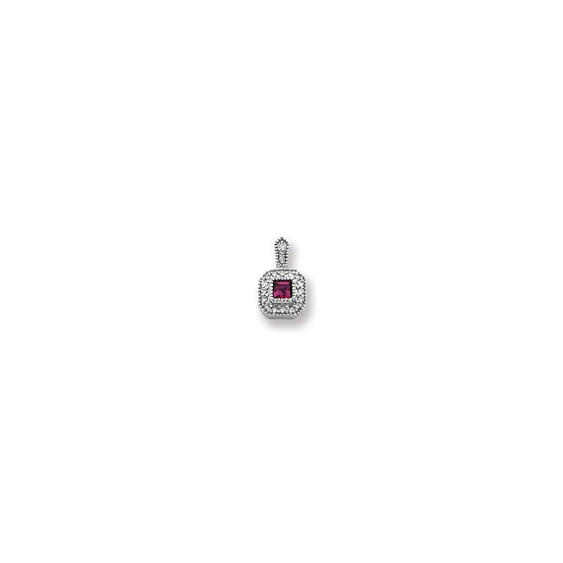 14k Yellow Gold White Gold rhodolite garnet and Diamond Pendant