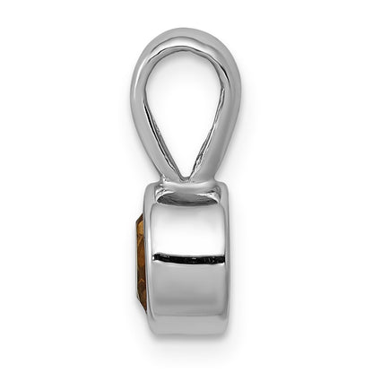 14k White Gold .40 Citrine Pendant