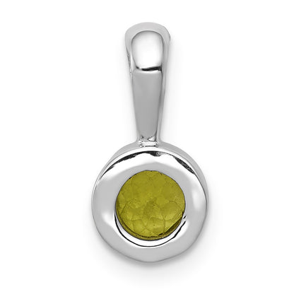 14k White Gold .55 Peridot Pendant