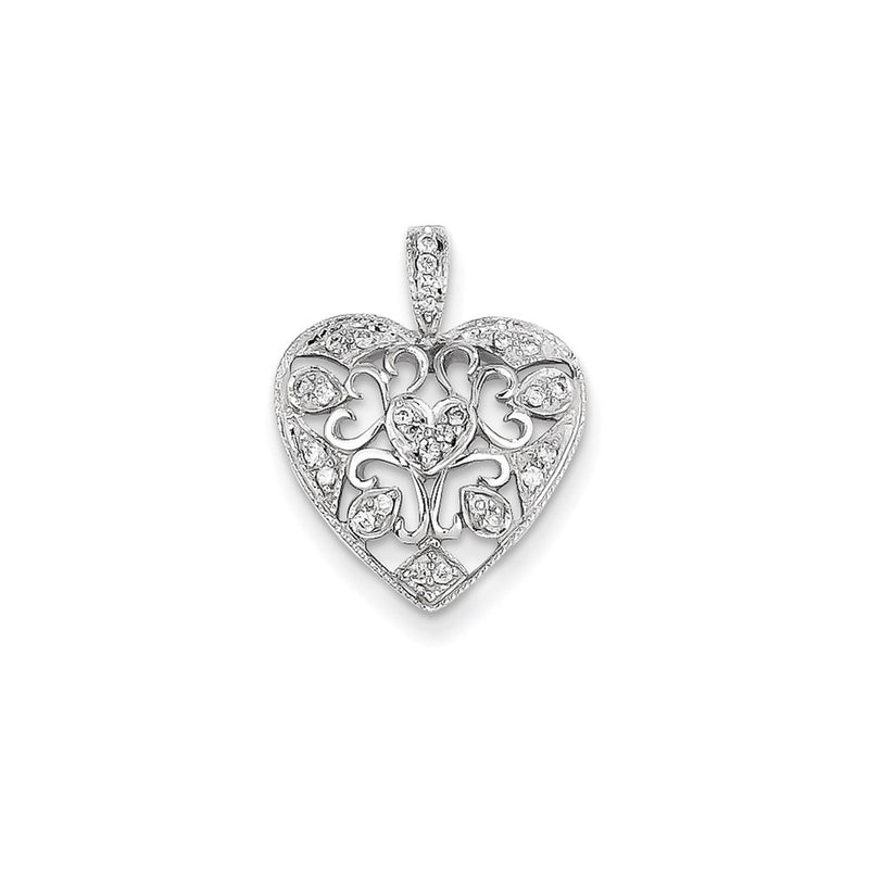 14k White Gold Real Diamond Pendant