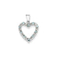 14k White Gold Diamond and Aquamarine Heart Pendant