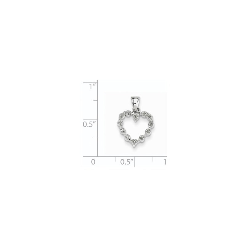 14k White Gold Real Diamond Heart Pendant