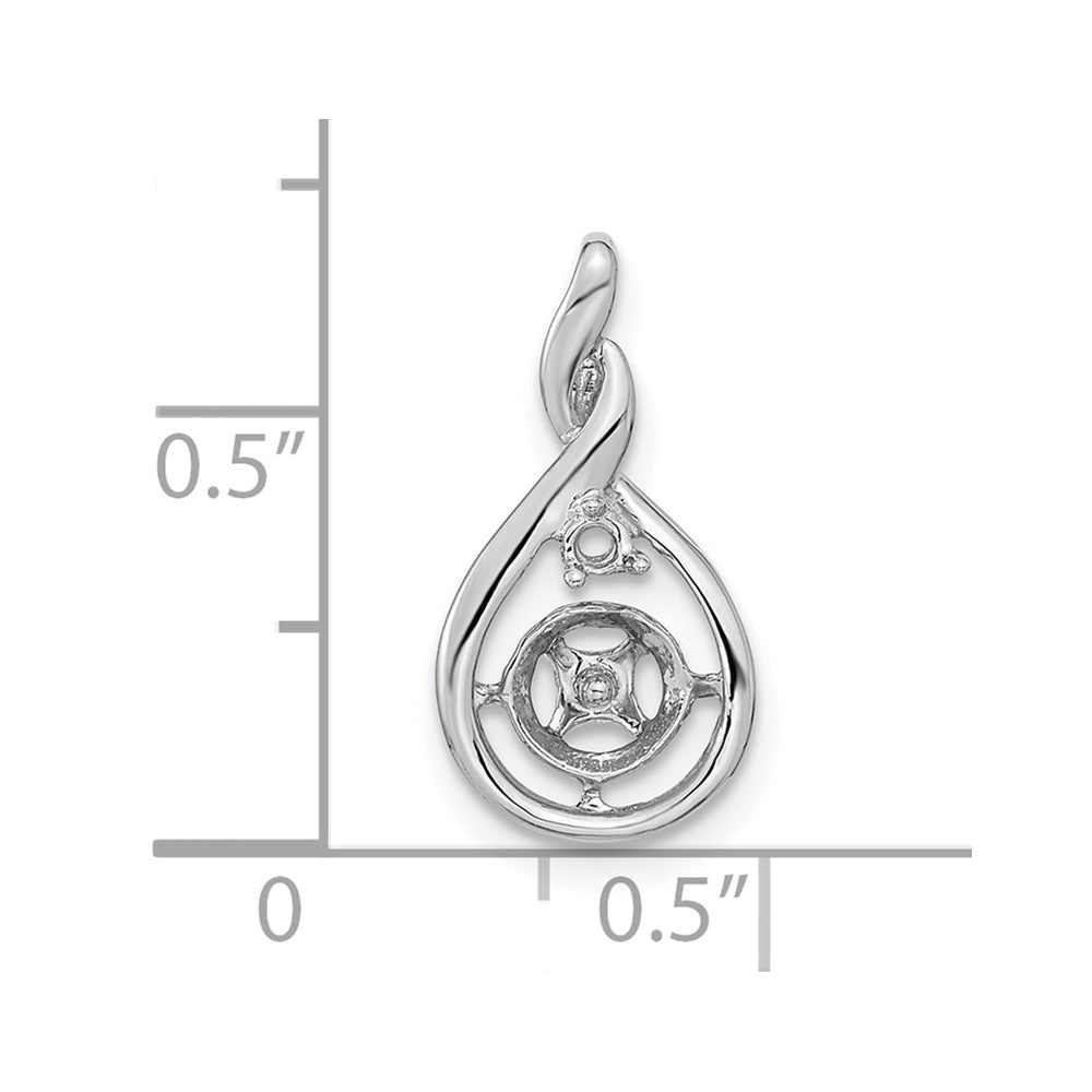 14k White Gold 7mm Whtie Round FW Cultured Pearl VS Real Diamond Pendant