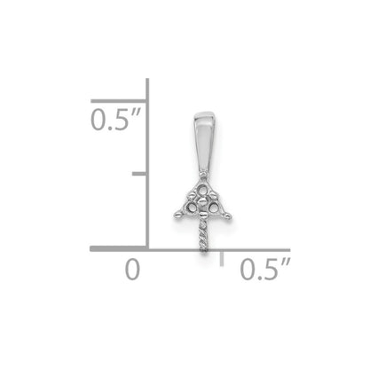 14k White Gold 7mm White Round Freshwater Cultured Pearl AA Real Diamond Pendant