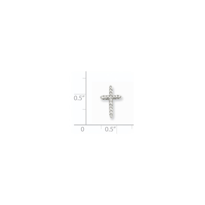 14k White Gold Real Diamond Cross Pendant