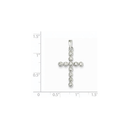 14k White Gold Diamond Cross