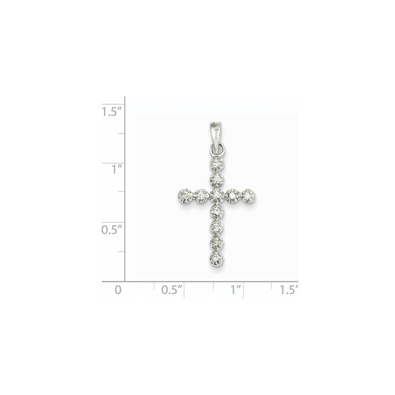 14k White Gold Diamond Cross