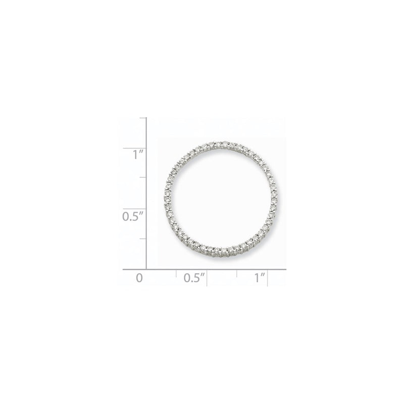 14k White Gold Real Diamond Circle Pendant
