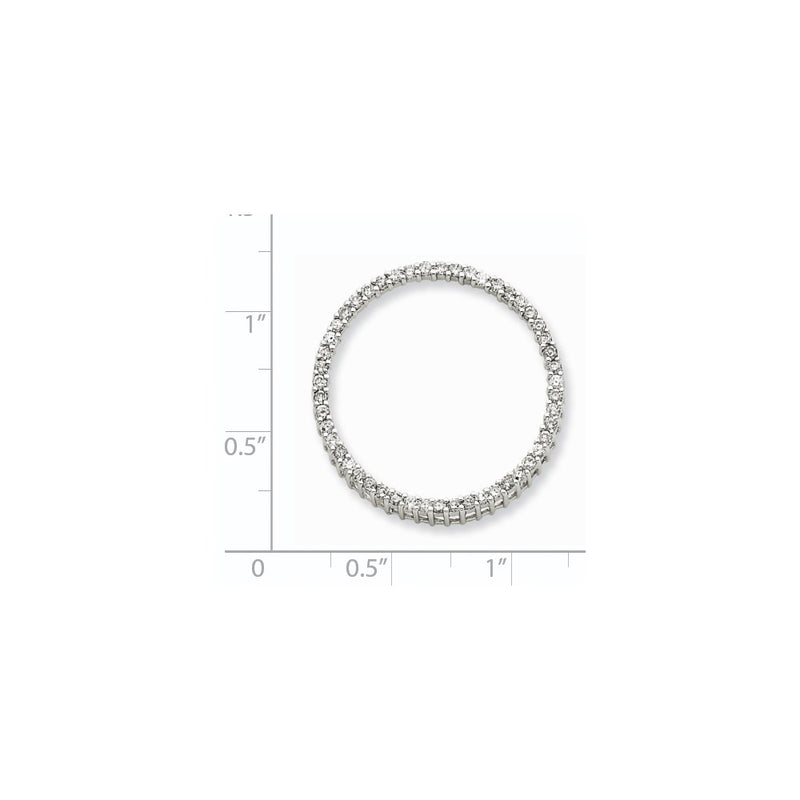 14k White Gold Real Diamond Circle Pendant