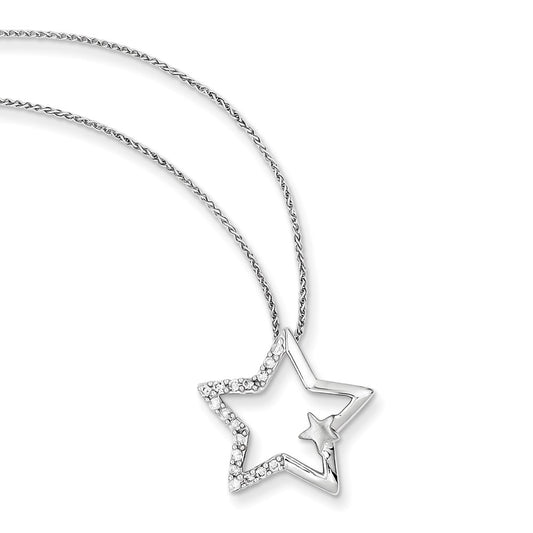 14k White Gold Real Diamond 18 in in Neck