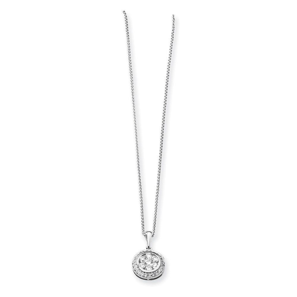 14k Mystere White Gold Real Diamond Necklace