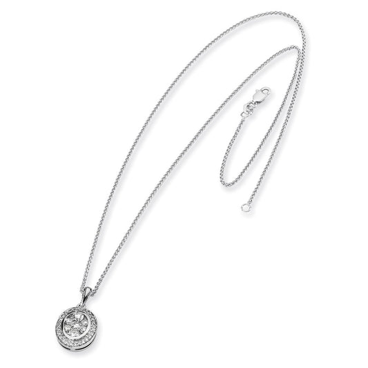 14k Mystere White Gold Real Diamond Necklace