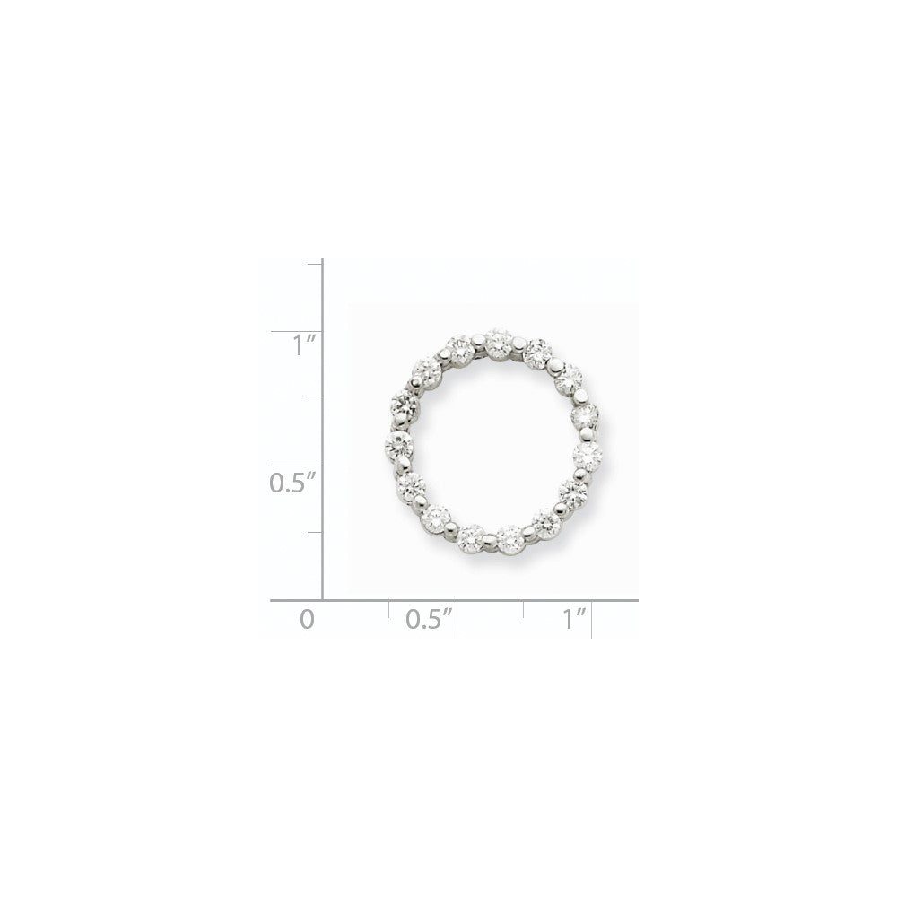 14k White Gold VS Diamond Fancy Circle Pendant