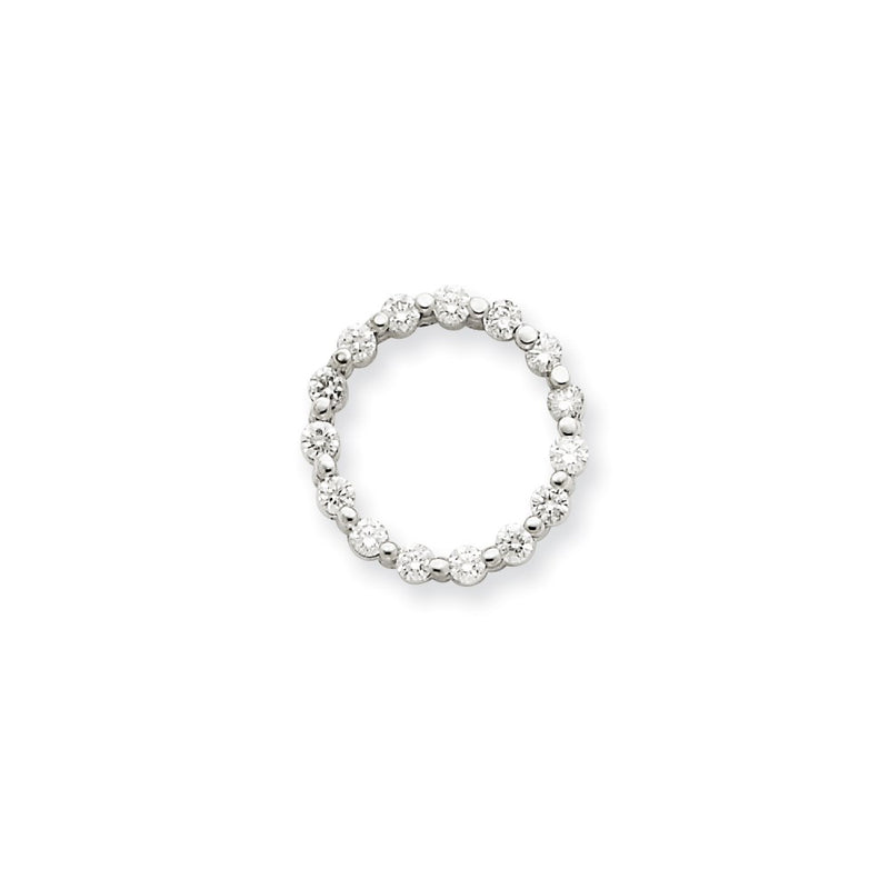 14k White Gold VS Diamond Fancy Circle Pendant