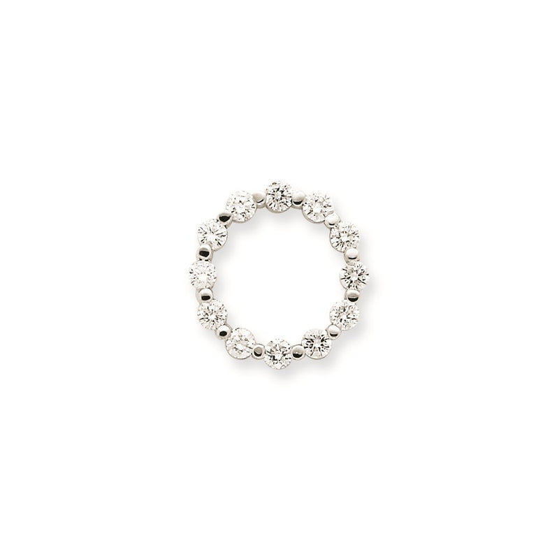 14K White GoldAA Real Diamond Pendant