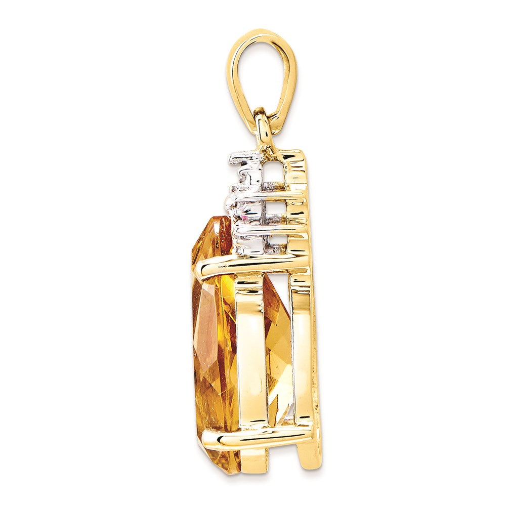 14k Citrine and Diamond Pendant