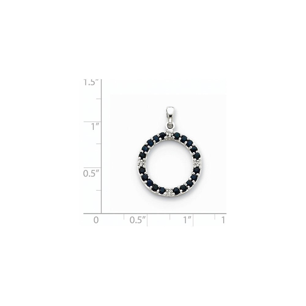 14k WG Sapphire and Diamond Circle Pendant