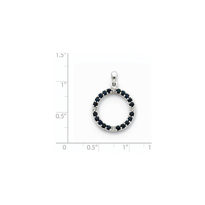 14k WG Sapphire and Diamond Circle Pendant
