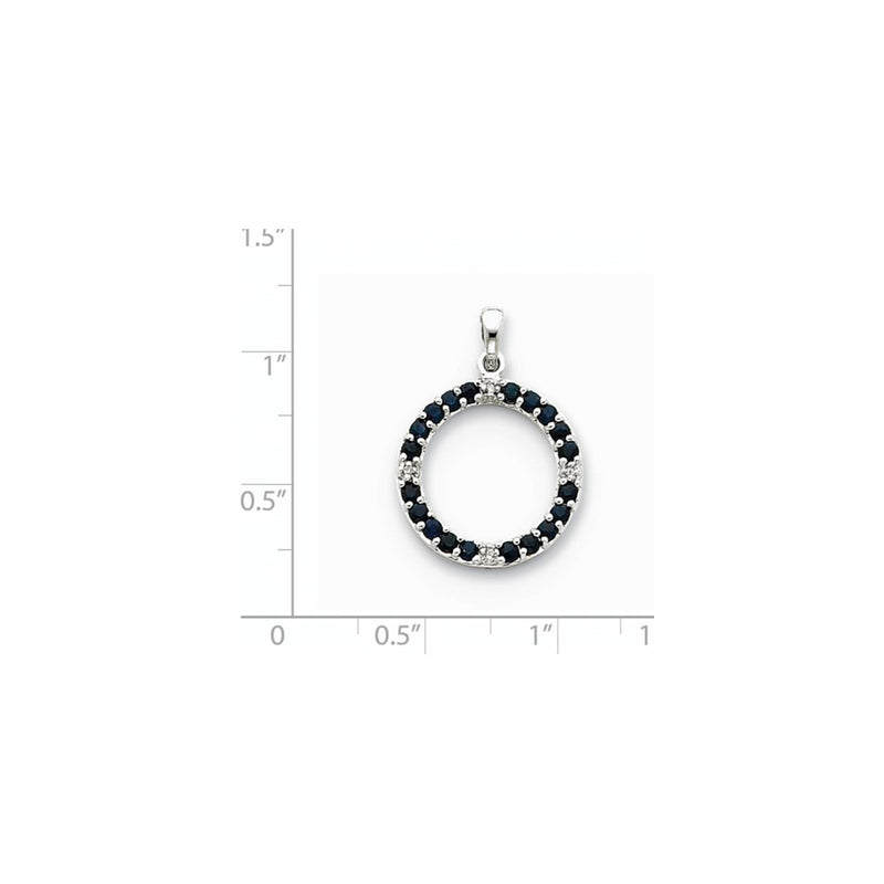 14k WG Sapphire and Diamond Circle Pendant