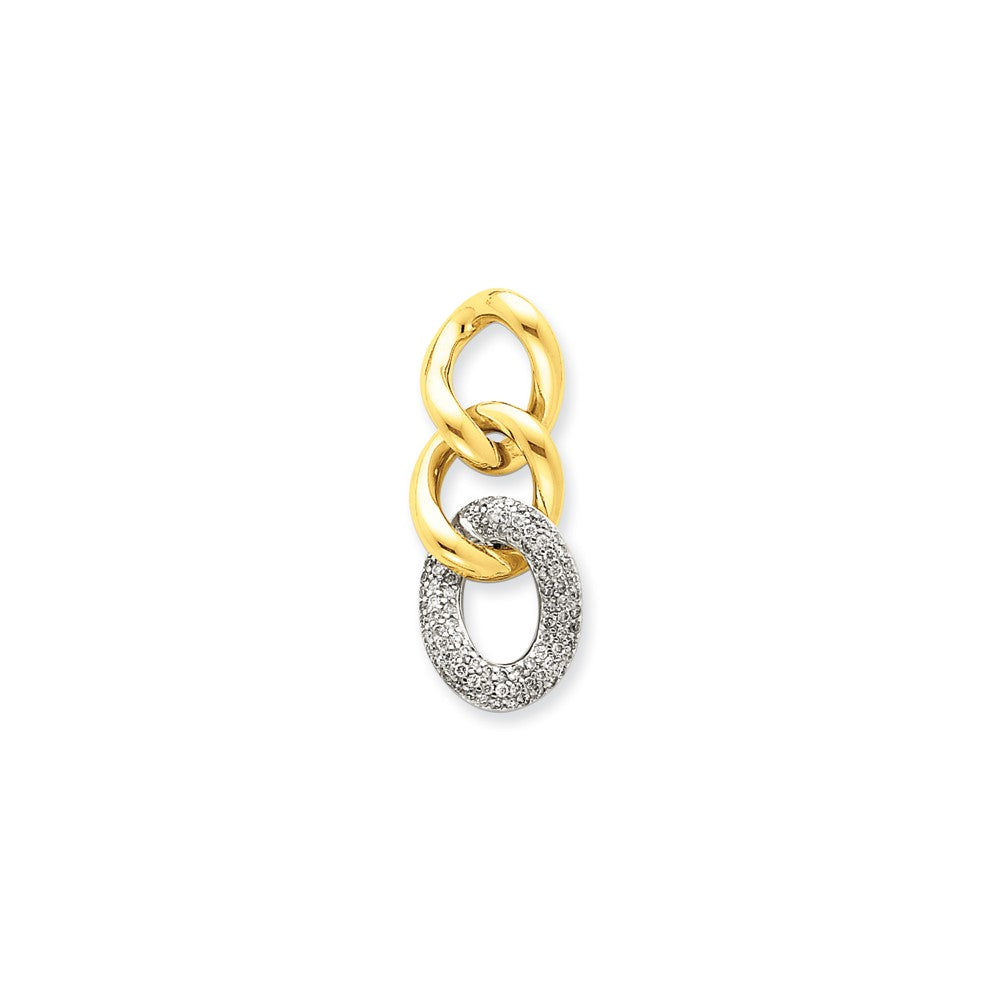 14k Two-Tone Gold PavÃ¢â‚¬Å¡ Real Diamond Pendant
