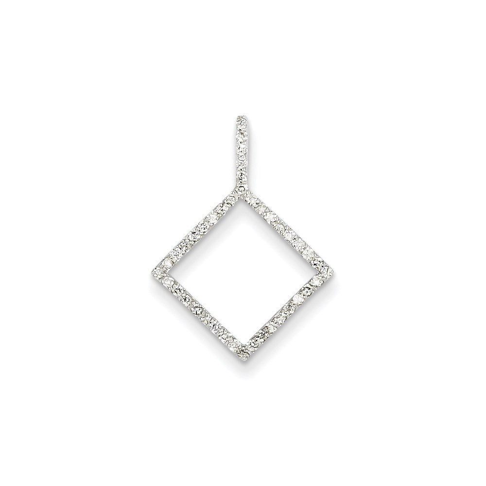 14k White Gold Diamond Chain Slide