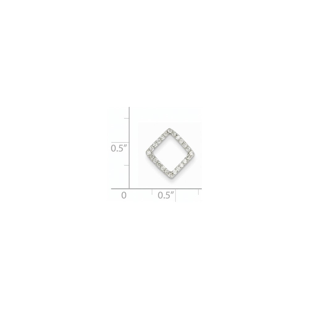 14k White Gold Real Diamond Chain Slide