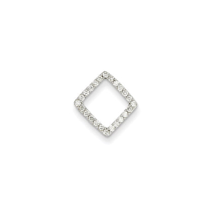14k White Gold Real Diamond Chain Slide