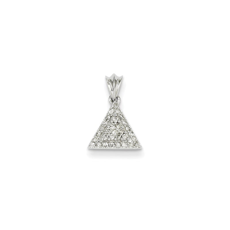 14k White Gold Real Diamond Pendant