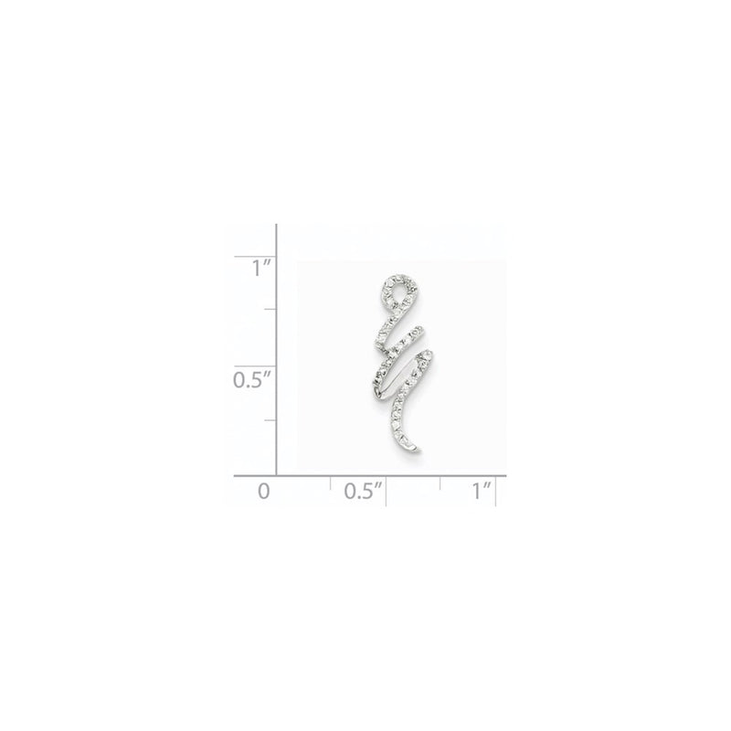 14k White Gold Fancy Real Diamond Chain Slide