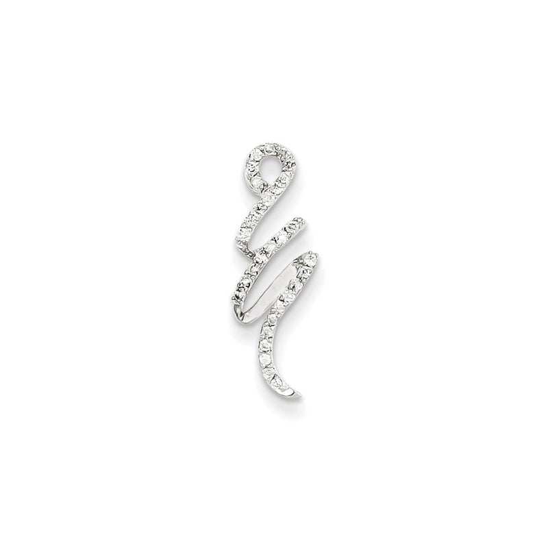14k White Gold Fancy Real Diamond Chain Slide