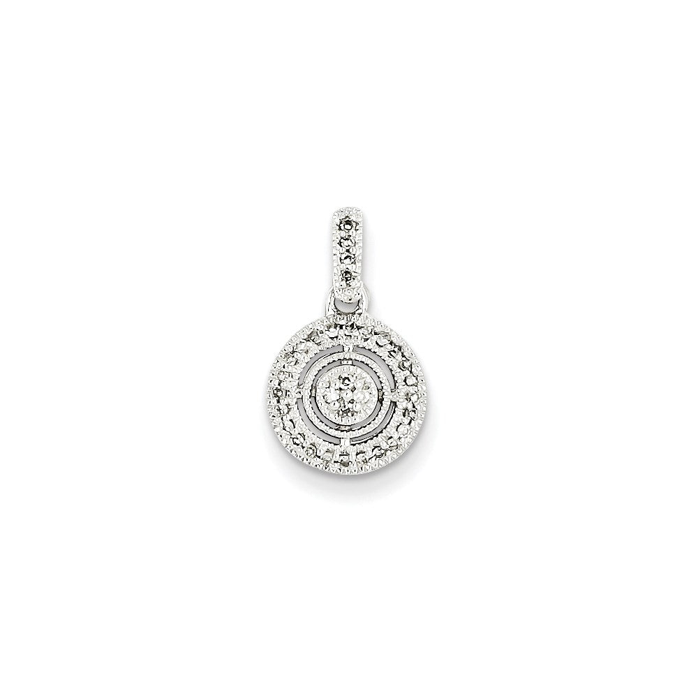 14k White Gold Diamond Circle Pendant