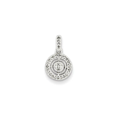 14k White Gold Diamond Circle Pendant